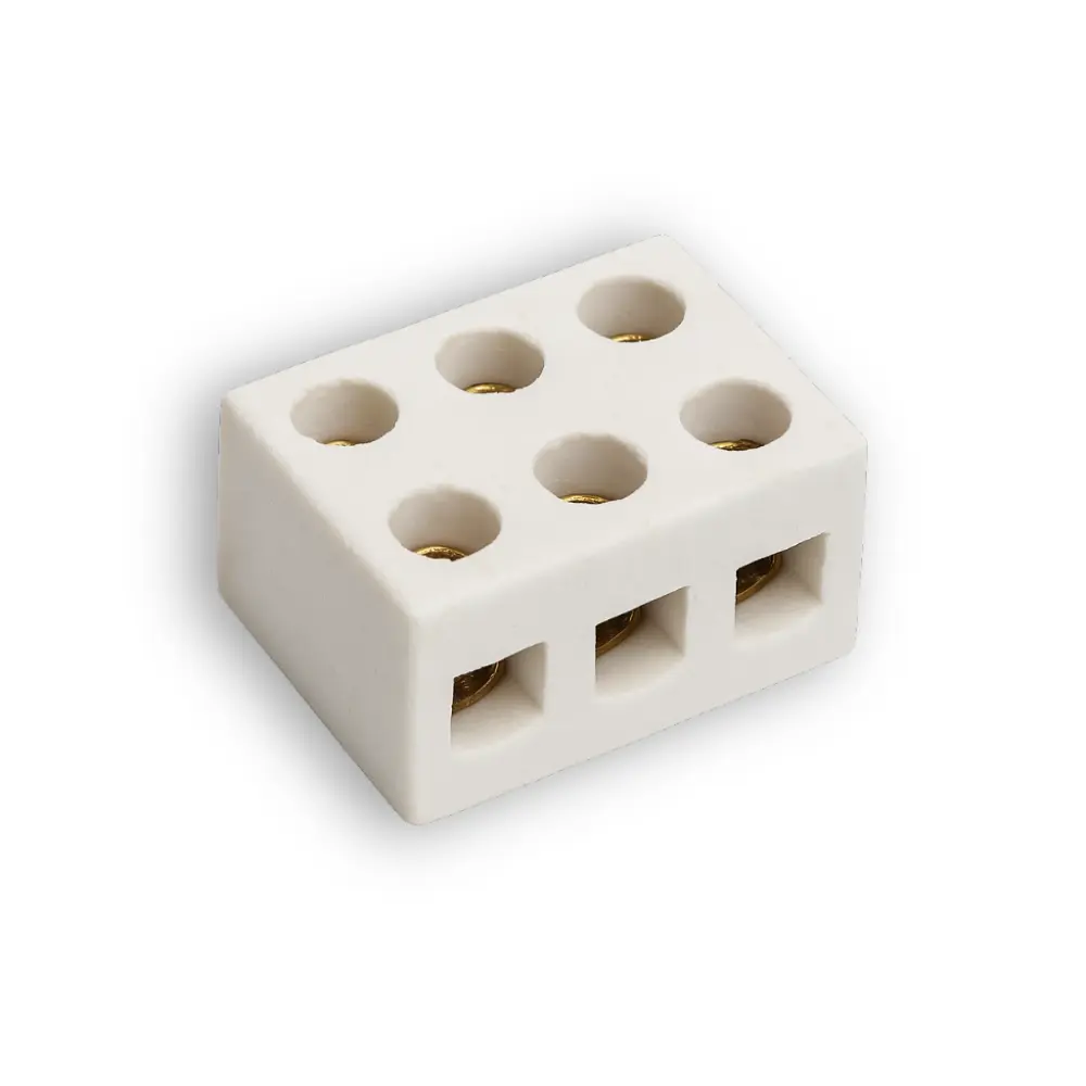 Conector Porcelana 3 Polos 10mm