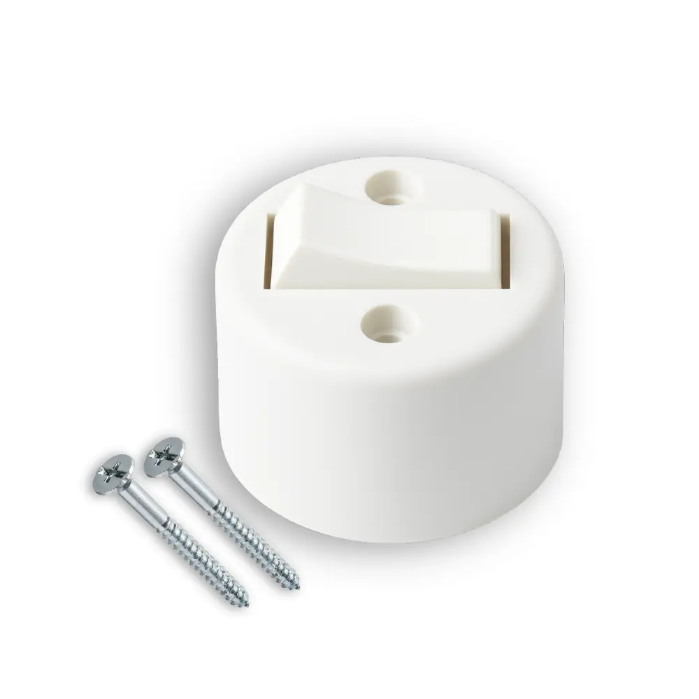 [20] Interruptor Externo Redondo Branco c/ 1 Tecla