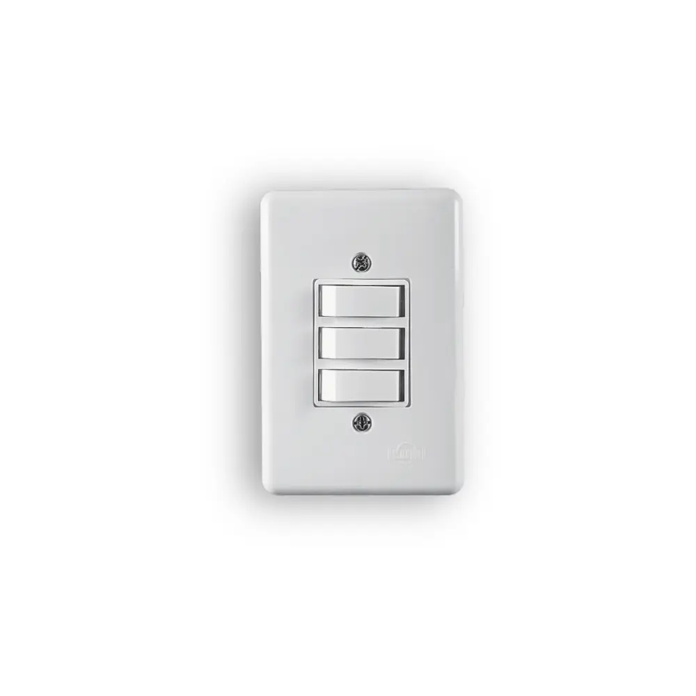 Interruptor c/ Placa 3 TECLA Branco