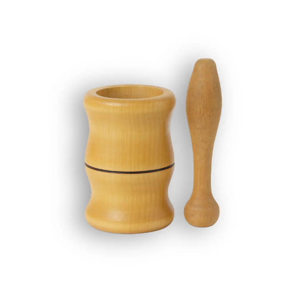 Pilão Madeira com Socador 12 x 7.5cm