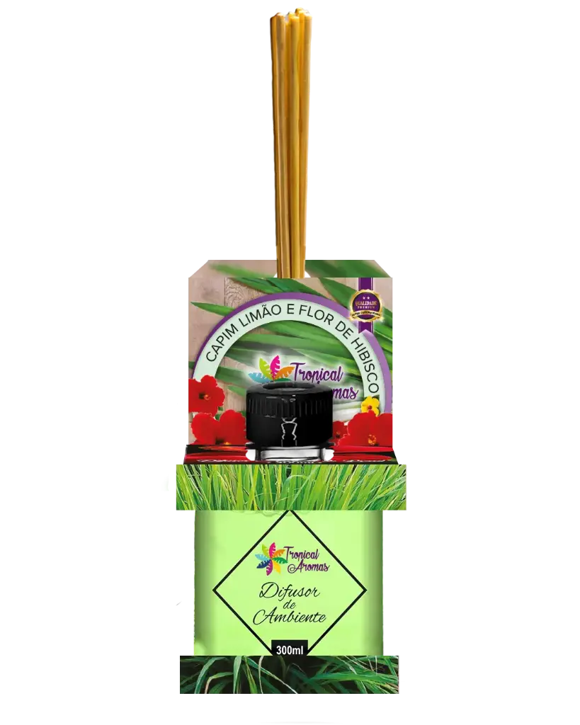[7575] Difusor Premium 300 ml- Capim Limão e Flor de Hibisco