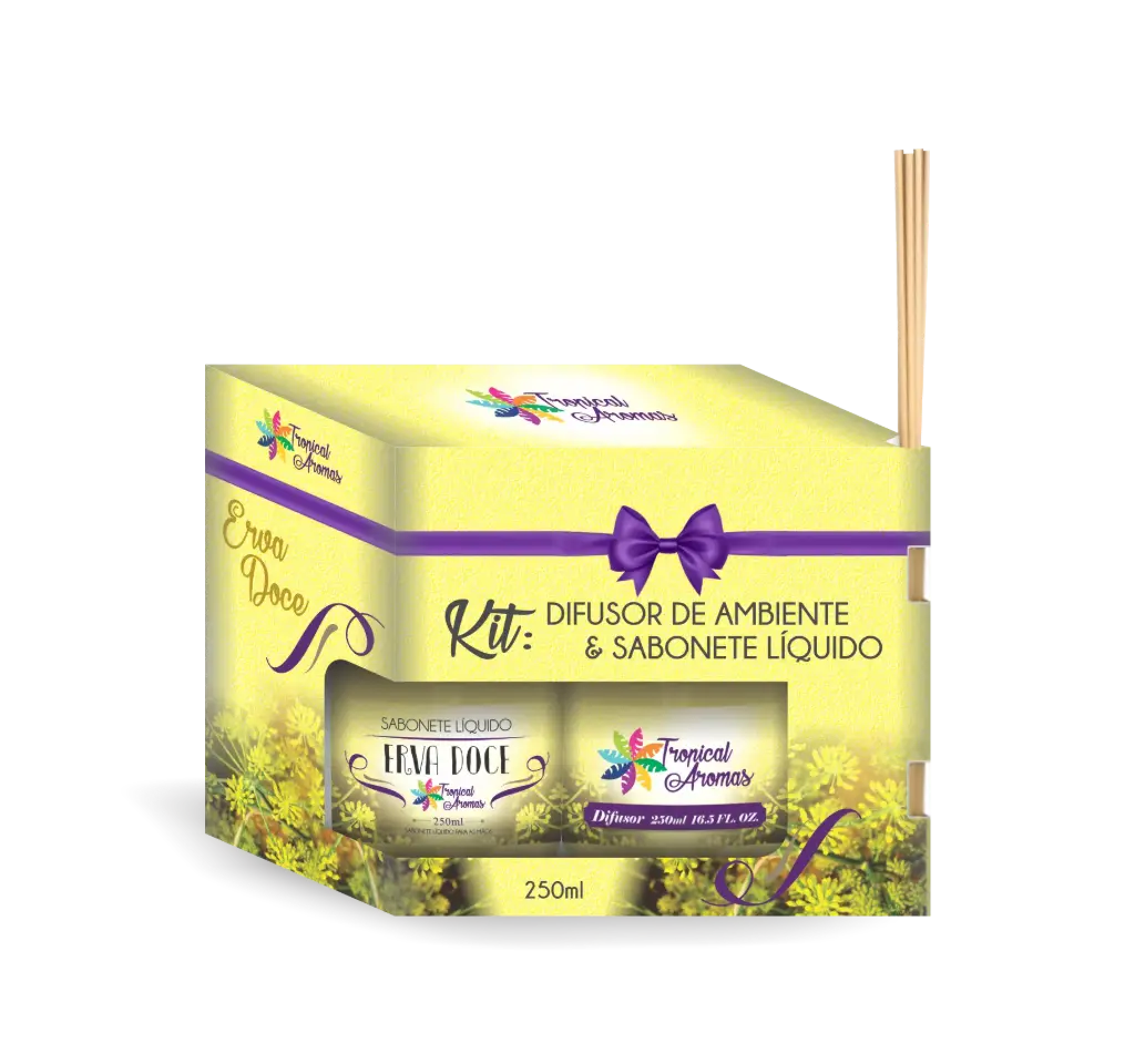 [6109] Kit Difusor 250 ml e Sabonete 250 ml  - Erva Doce