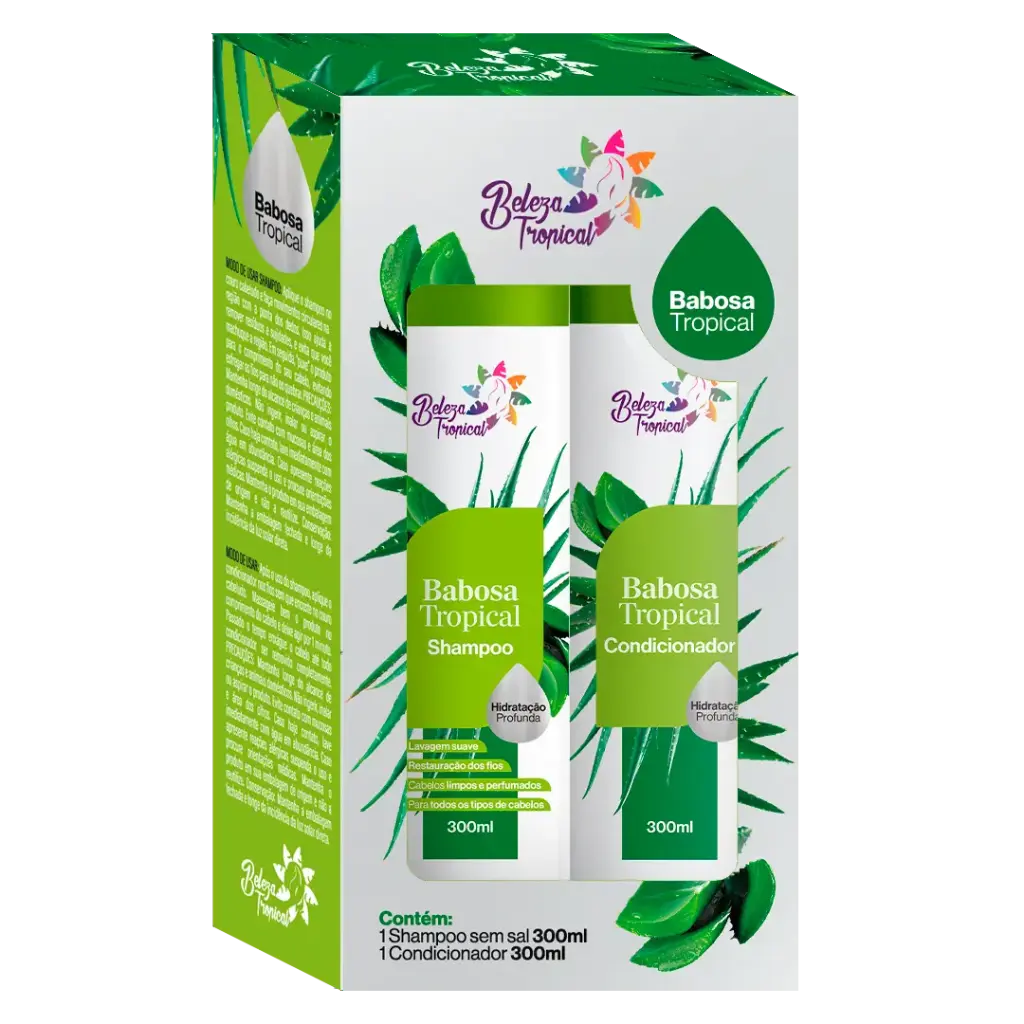 [5939692] Kit Shampoo e Condicionador Beleza Tropical 300 ml - Babosa
