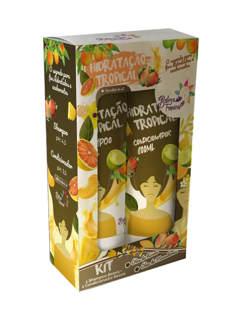 Kit Shampoo e Condicionador Beleza Tropical 800 ml - Babosa 
