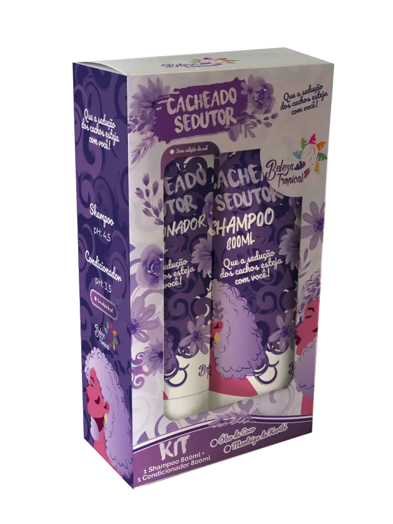 Kit Shampoo e Condicionador Beleza Tropical 800 ml  - Cacheado Sedutor 