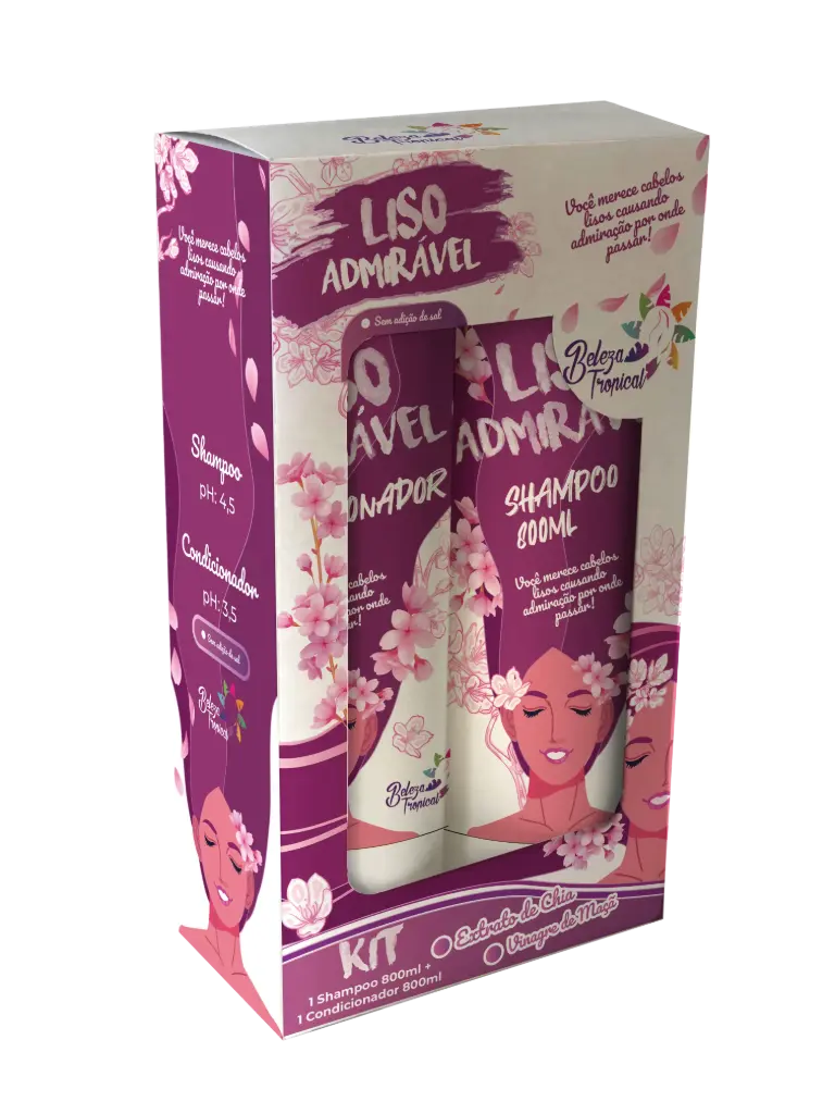 [5938071] Kit Shampoo e Condicionador Beleza Tropical 800 ml - Liso Admiravel