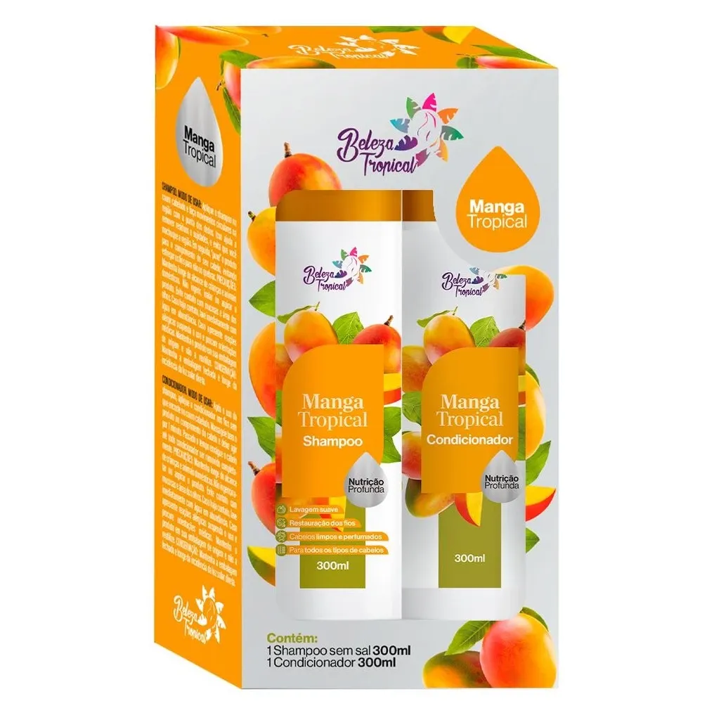 [5939510] Kit Shampoo e Condicionador Beleza Tropical 300 ml - Manga