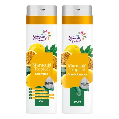 [5939515] Kit Shampoo e Condicionador Beleza Tropical 300 ml - Maracujá
