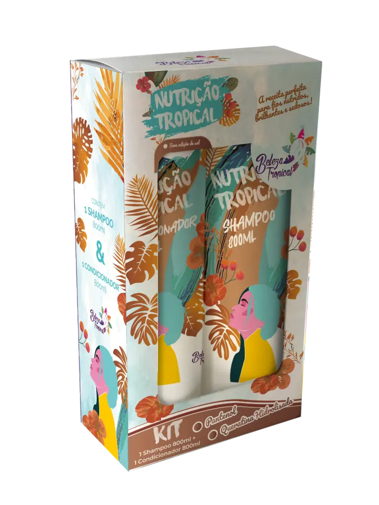 Kit Shampoo e Condicionador Beleza Tropical 800 ml - Hidratação Tropical 