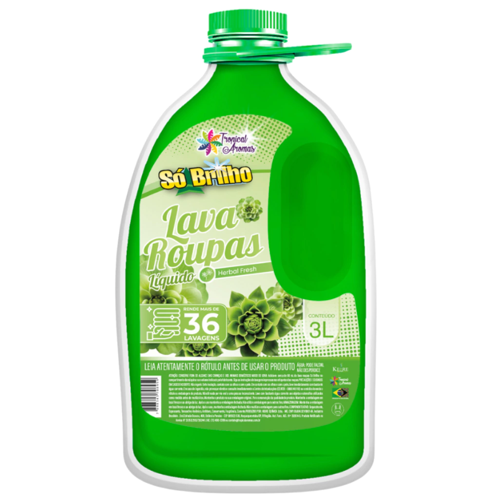 Lava Roupas Liquido 3 Lts Tropical Aromas  - Herbal Fresh