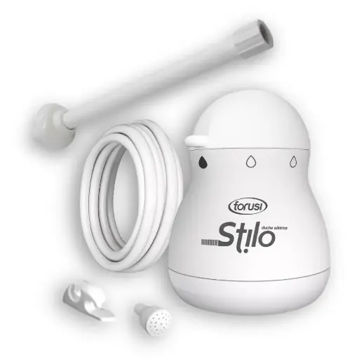 [657] Ducha Stilo 5400W 220V Branca c/ Braço 30cm