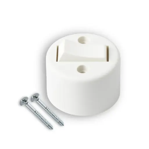 [20] Interruptor Externo Redondo Branco c/ 1 Tecla