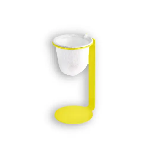 [4089] Mini Coador Café Suporte Metal Maciço Amarelo
