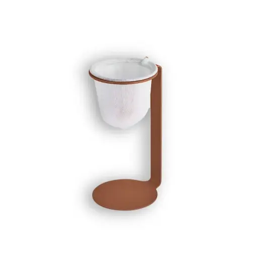 [65501] Mini Coador Café Suporte Metal Maciço Marron